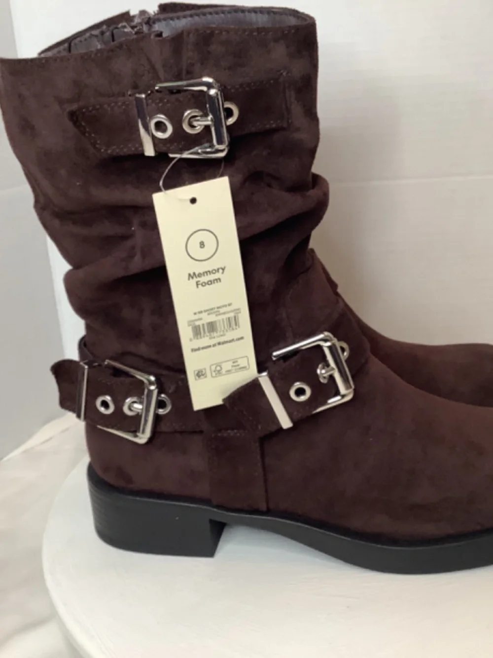 NWT No Boundaries suede Brown Moto‎ Calf Boots